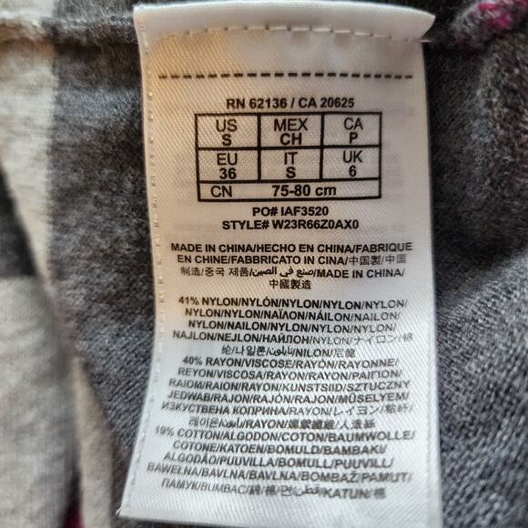 Guess Striped Gray Purple Assymmetrical Top Dolman Sleeve Small - Picture 4 of 4